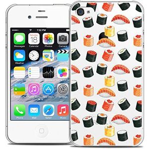 Caseink - Beschermhoes voor Apple iPhone 4/4s [Crystal HD Collection Foodie Design Sushi - Rigide - Ultra dun - Gedrukt in Frankrijk]