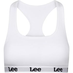Lee Dames crop top in wit met racerback-stijl trainingsbeha, Wit, M