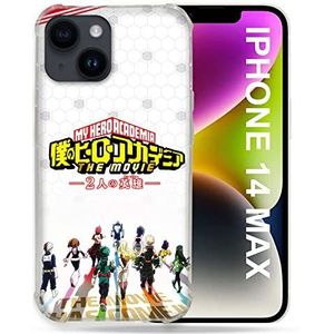 Beschermhoes compatibel met MagSafe voor iPhone 14 Plus (6,7 inch), Manga My Hero Academia, wit