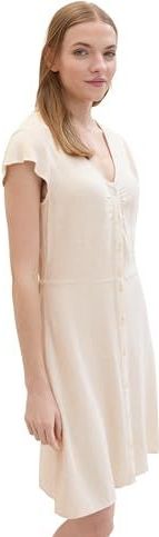 Bandeaujurk - Zomer - Viscose en Linnen - Knoopsluiting en Plooien