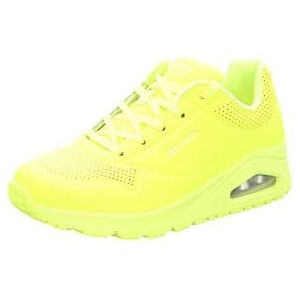 Skechers Uno - Night Shades dames Sneaker Trainers, Geel Neon Yellow Durabuck Nyel, 37.5 EU
