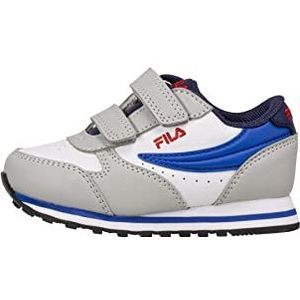 FILA Orbit Velcro TDL Sneakers voor jongens, uniseks, grijs, violet-lapis blauw, 22 EU