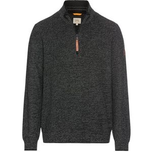 camel active Fijn gebreide trui van katoenmix, antraciet, S