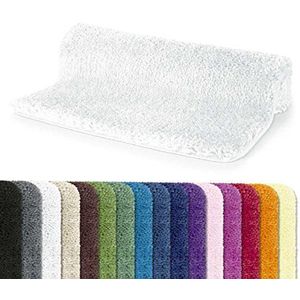 Spirella Badmat, badmat, douchemat, microvezel, hoogpolig | pluizig | antislip, geschikt voor vloerverwarming, 80 x 150 cm, wit