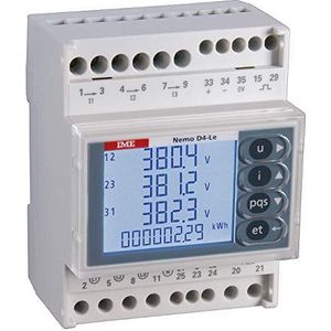 Legrand Multifunctioneel display voor laagspannings- wissel-/draaisnelets, montage op DIN-rails, RS485 MODBUS interface, impulsuitgang, INPUT: 5A, OUTPUT: 80-500V