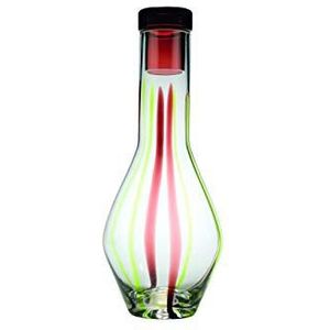 Zafferano Tirache - glazen fles, handgemaakt van gemasseerd gekleurd glas, hoogte 290 mm, inhoud 138 cl - groen/amethist