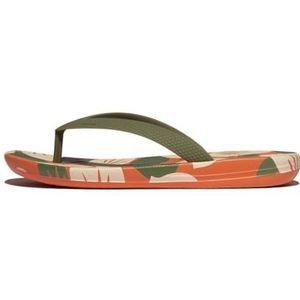Fitflop iQUSHION Kids Junior Leaf-Print ERG. FLIP-Flops, salie, 11 UK Kind, Salie, 11 UK Child