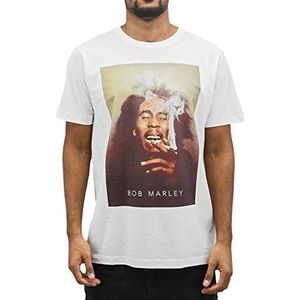 Mister Tee Heren Bob Marley Smoke Tee T-shirts, wit, S
