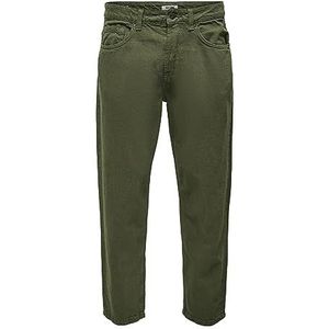 ONLY & SONS Men's ONSAVI Beam TAP RAW Cotton PK 8659 CS Jeans, Olive Night, 29/30