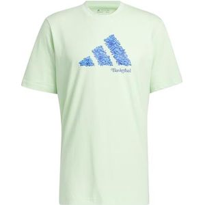 adidas Heren Court Therapy Graphic Tee, semi green spark, XL