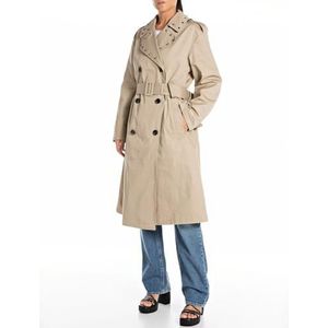 Replay Dames trenchcoat waterdicht katoen, 225 SAHARA, L