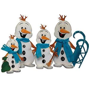 Petra's knutsel-News familie sneeuwpop 4 bouwsets in 3 verschillende maten knutselset, hout, houtkleuren, 25 x 18 x 5 cm