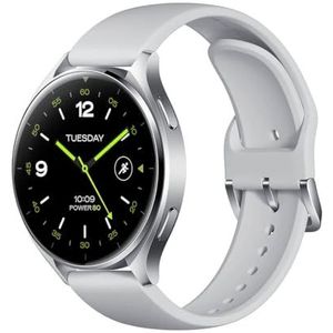 Xiaomi Watch 2 Smartwatch, 1,43 inch AMOLED-display met always-on-functie, slaap-, hartslag- en sporttracking, Wear OS by Google, zilver
