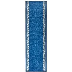 HANSE Home Tapijtloper Casa 80 x 250 cm – tapijtloper zacht laagpolig tapijt, modern design loper voor hal, slaapkamer, kinderkamer, badkamer, woonkamer, keuken decolleté – jeans blauw