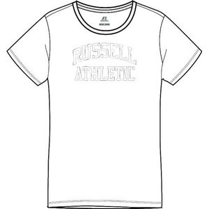 RUSSELL ATHLETIC Bly-s/S T-shirt met ronde hals voor dames, Wit, L