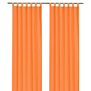 heimtexland ® Dekoschal met lussen en plooiband uni oranje H x B 245 x 140 cm ondoorzichtig - ÖKOTEX gordijn Typ117