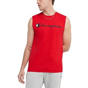 Champion Heren Graphic Jersey Muscle Shirt, Scharlaken, L