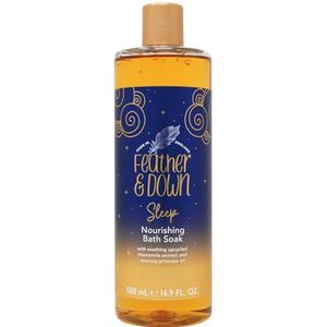 Feather & Down Verzorgende badadditief (500ml) – met rustgevend bereid kamille-extract en teunisbloemolie. Verzorg je lichaam en kalmeer je geest. Zonder dierproeven. Veganistisch.