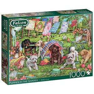 Jumbo Spiele Falcon Puppies in the Garden 1000 stukjes - puzzel voor volwassenen