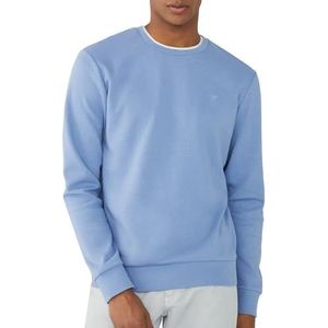 Hackett London Dubbel gebreid Crew Sweatshirt voor heren, Blauw (Chambray Blue), XL