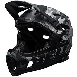 BELL Unisex - Volwassenen Super Dh Mips fietshelm MTB, mat/glanzend zwart camo, S | 52-56cm