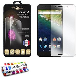 Beschermglas Google/Huawei Nexus 6P [Ultrakristal] [transparant] van Muzzano + stylus en reinigingsdoek van Muzzano® - Ultieme elegante en duurzame bescherming voor uw Google/Huawei Nexus 6P