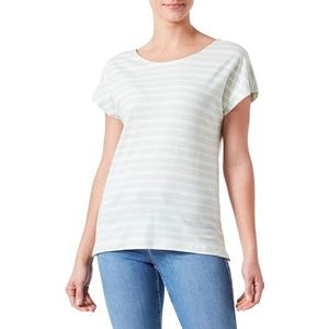 ONLMAY Life S/S Open Back TOP Box JRS, Subtle Green/Stripes: cloud Dancer (Ella), XS