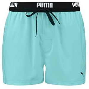 PUMA Men's Logo Length Swim Board Shorts, Electric Mint, M, Electric Mint, M