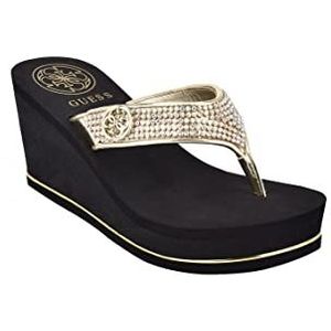 GUESS Sarraly Wedge sandaal voor dames, Goud 771, 35.5 EU