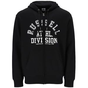 Russell Athletic A30272-IO-099 Case-Zip Through Hoody Heren Sweatshirt met Capuchon Zwart Maat XS