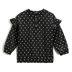 Koton Babygirls sweatshirt met polka dot ruffled, zwart design (9d9), 6-9 Monate