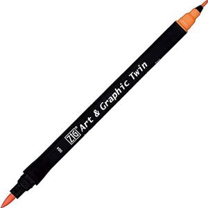 Zig Kunst- en Graphic Twin Tip Borstel Marker Pen 004 Oranje