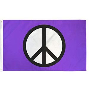 AZ FLAG - Vlag Symbool Peace Violet - 90x60 cm - Vrede vlag van 100% Polyester met geïntegreerde metalen oogjes - Paviljoen 50g - Levendige kleuren