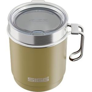 SIGG - Camp thermosbeker Travel Mug Sand - met Tritan-deksel en handvat - vaatwasmachinebestendig - BPA-vrij - 18/8 roestvrij staal - Camping & Wandelen - Donker Beige - 0,36L