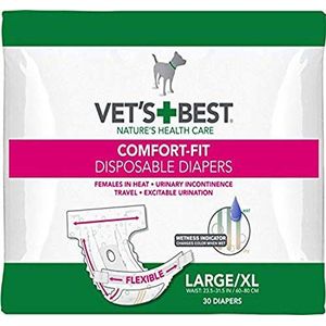 Vet's Best Comfort Fit Hondenluiers, wegwerpluiers voor teven, maat L/XL, 30 ct