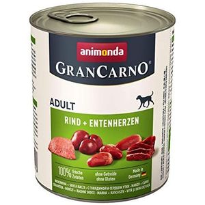 animonda Gran Carno Adult hondenvoer, nat voer voor volwassenen honden, rund+ eendenhart, 6 x 800 g