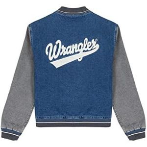 Wrangler Heren Baseball Jacket Denim, Gemakkelijke indigo, S