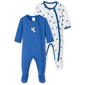 Schiesser Pyjama voor kinderen en peuters, blauw wit gemengd, 56 cm