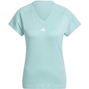 adidas Dames AEROREADY Train Essentials Minimal Branding V-Neck Tee, mint ton, XS
