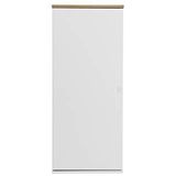 TENZO Dot Wandrek met 1 deur, modern hout, wit/eiken, 95 x 26 x 40,5 cm (h x b x d)