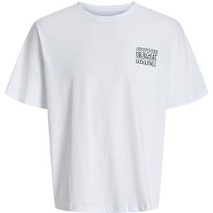 JACK & JONES Jjwobly Tee Ss Crew Neck, wit, L