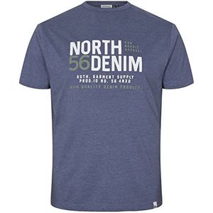 North 56-4 Men's North 56Denim T-shirt met print, blauw melange, XXL