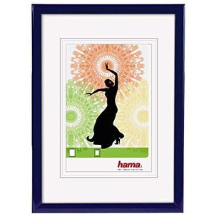 Hama Kunststof frame ""Madrid"" (framegrootte 20 cm x 30 cm, beeldformaat 13 cm x 18 cm, 1 foto per lijst, om op te hangen, elegant, eenvoudig, klassiek) blauw