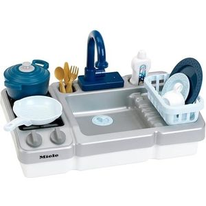 Theo Klein 7166 Miele - Gootsteen met kookplaat Kindergootsteen met waterpompfunctie en accessoires Speelgoed voor kinderen vanaf 3 jaar