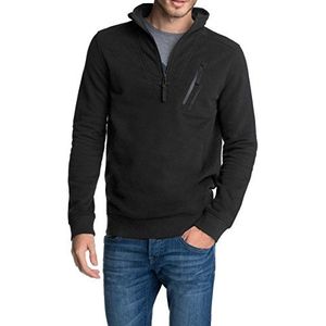 edc by ESPRIT Heren sweatshirt met opstaande kraag - Slim Fit, zwart (black 001), XL
