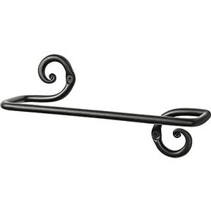 RTZEN Klein handdoekenrek voor badkamer - Swirl Curve Detail Smeedijzeren Wandhouder voor Handdoeken - Matzwarte badkameraccessoires Handdoekstang - 25,5 cm handdoekenrek