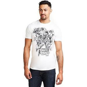 Marvel Band Of Heroes T-shirt met korte mouwen voor heren, Wit, L