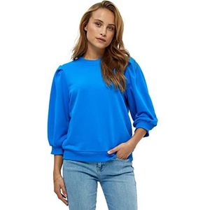 Minus Mika Sweatpullover met ronde hals en 3/4 mouwen | Blauwe sweatshirts voor dames | Lente trui voor dames | Maat XXL