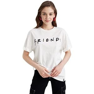 DeFacto T-shirt voor dames, off-white, M