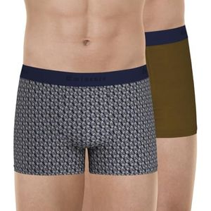 Eminence - Set van 2 boxershorts voor heren, gemaakt in Frankrijk – stretchkatoen, zonder zijnaden, jacquard-riem – Oeko-Tex®-label standaard 100, Print bandana/camel, S